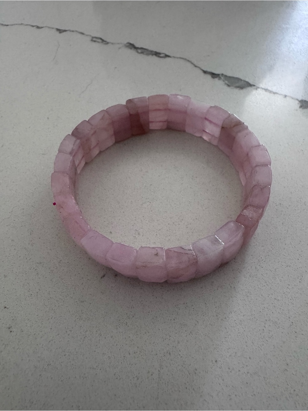 Handcrafted Pink Stone Stretch Bracelet - Women Jewelry
